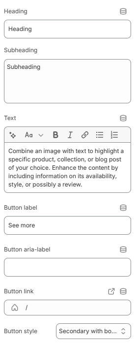 timeline block settings second part